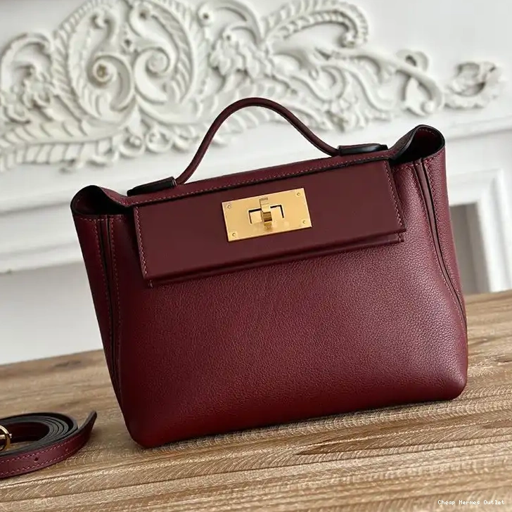 Affordable Evercolor Hardware Gold Hermes Burgundy Mini Leather 24 Bag Swift 24 In 0218