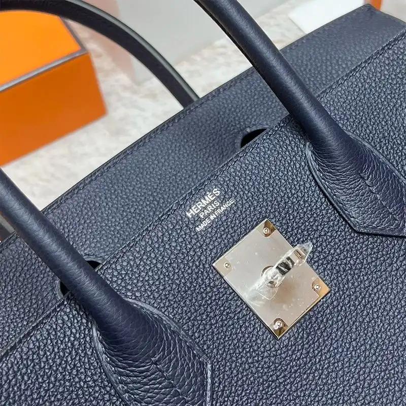 Affordable Hermes Birkin Bag Togo Leather Palladium Hardware In Navy Blue 0203