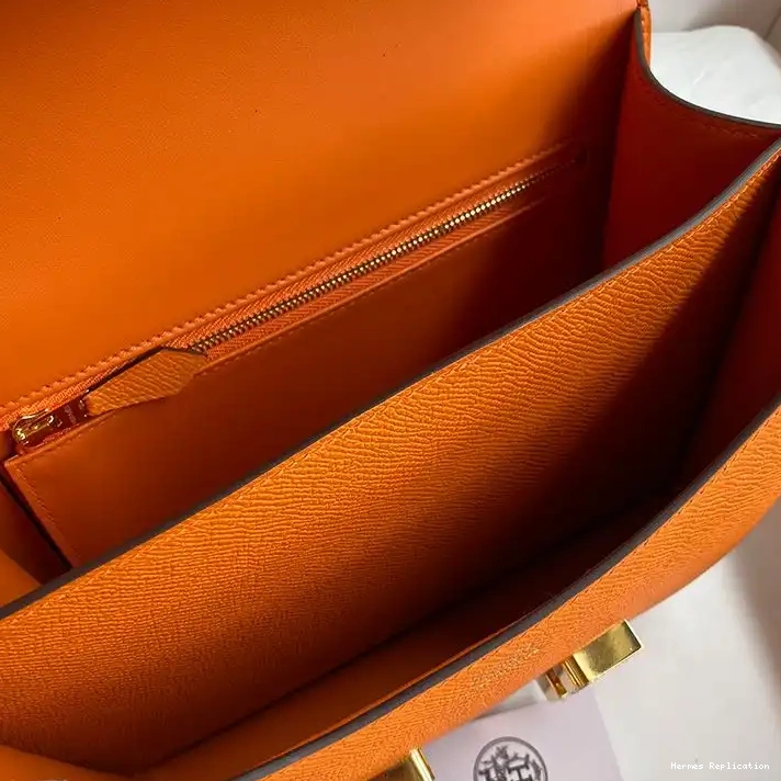 Affordable Leather Hermes Constance Orange Gold Epsom Bag In Hardware 0227