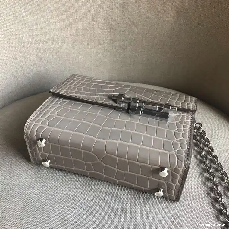 Affordable Leather Palladium In Bag Chaine Alligator Hermes Grey Hardware Verrou Mini 0211