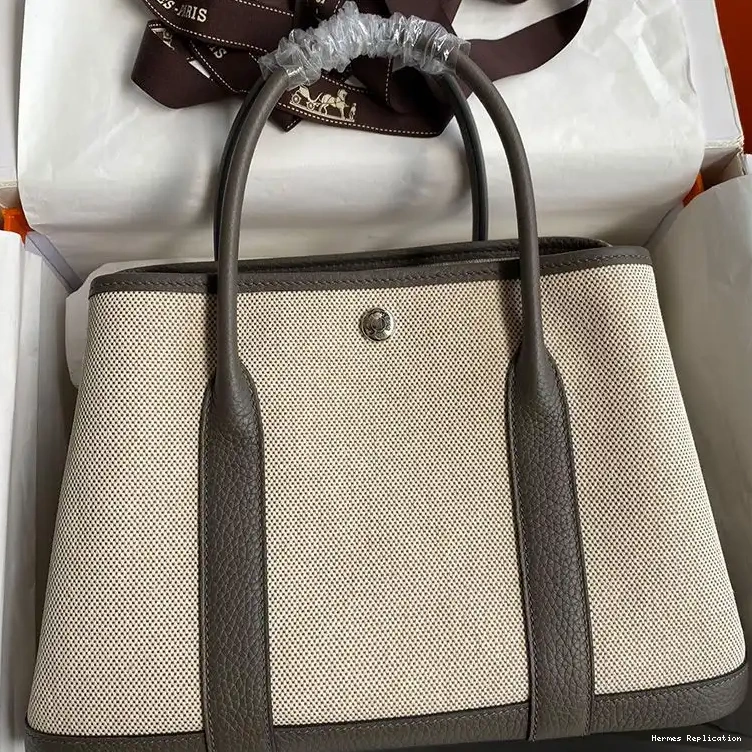 Affordable Hardware Party Grey Bag Hermes Palladium Canvas In Garden Etain 0223