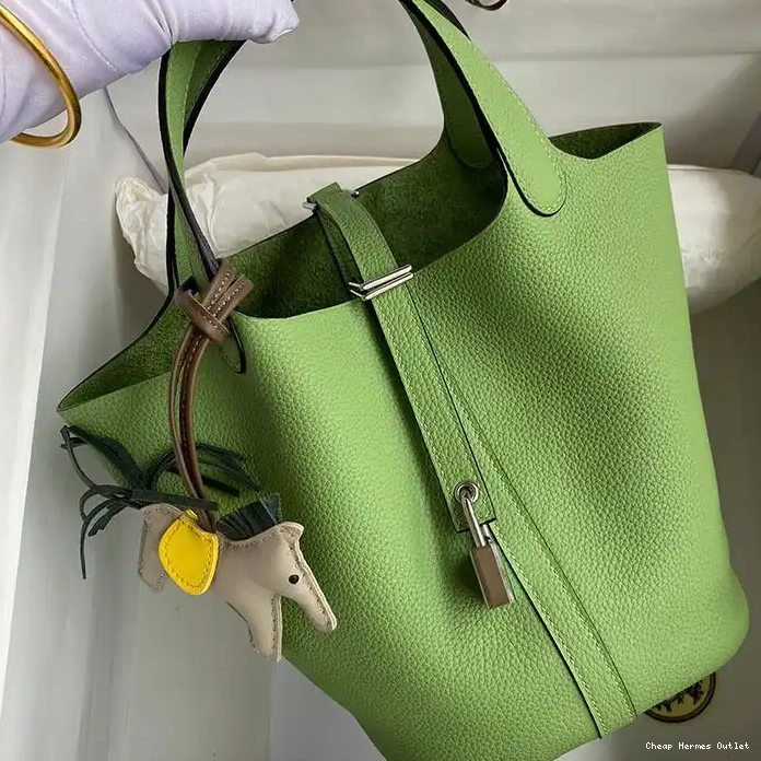 Affordable Gold Bag Hardware Hermes Mint Picotin In Palladium Green Clemence Lock Leather 0224