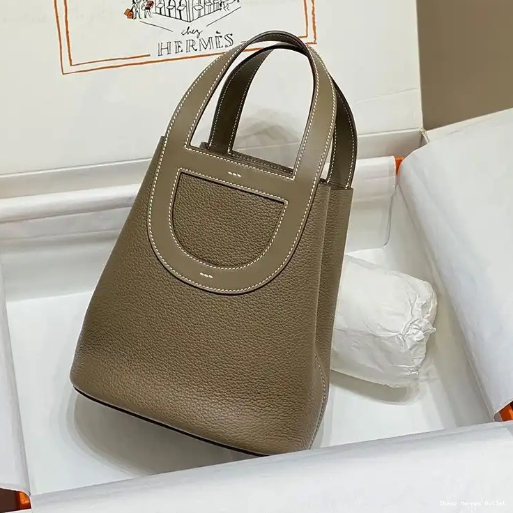 Affordable Leather Khaki Palladium Bag Clemence Hardware In-The-Loop 18 In Hermes 0219