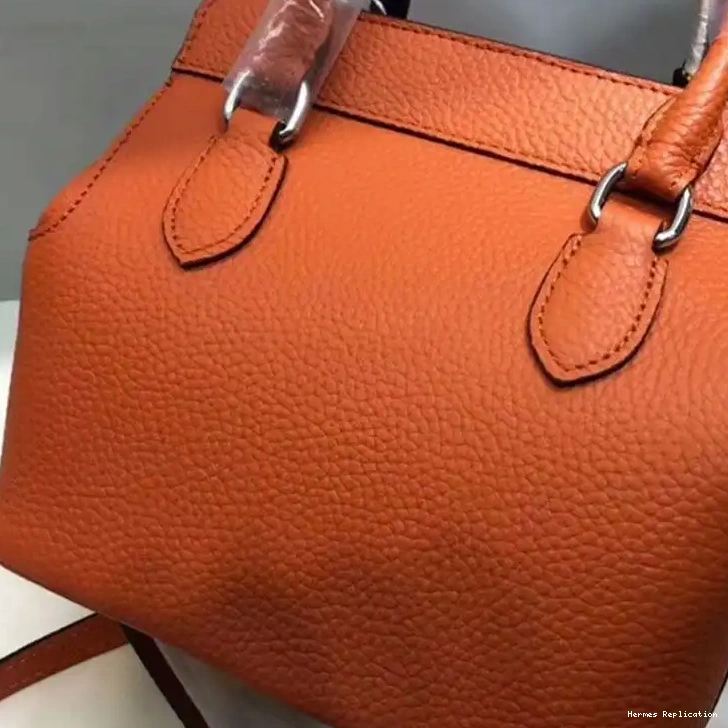 Affordable Orange In Palladium Hermes Leather Bag Hardware Toolbox Swift 0208