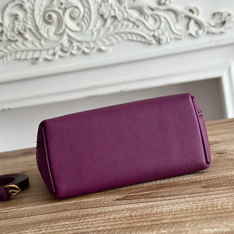 Affordable Gold Hermes Mini Evercolor Purple In Hardware 24 Swift 24 Leather Bag 0223