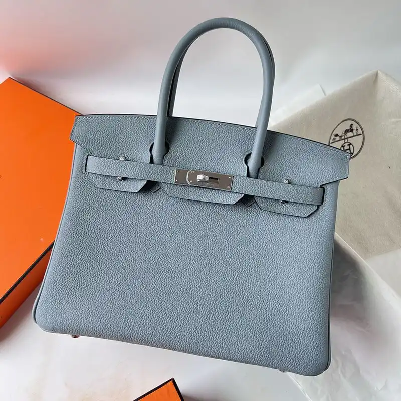 Affordable Hermes Birkin Bag Togo Leather Palladium Hardware In Sky Blue 0204