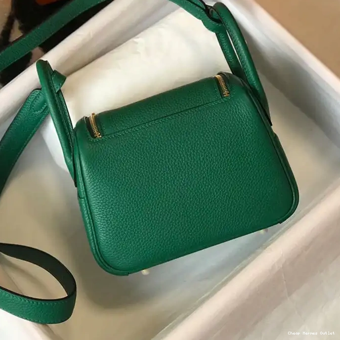 Affordable Togo Hardware Leather Green Hermes Mini In Gold Lindy Bag 0225