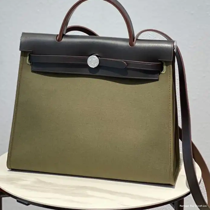 Affordable Hermes In Bag Hardware Herbag Palladium Olive Canvas Black 0220