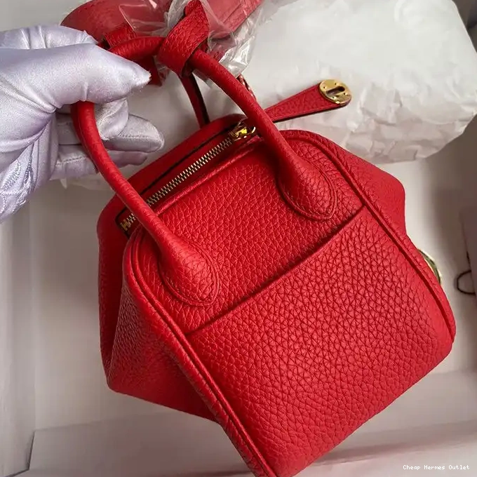 Affordable Lindy Togo Red Mini Hermes Bag Gold Hardware Leather In 0211