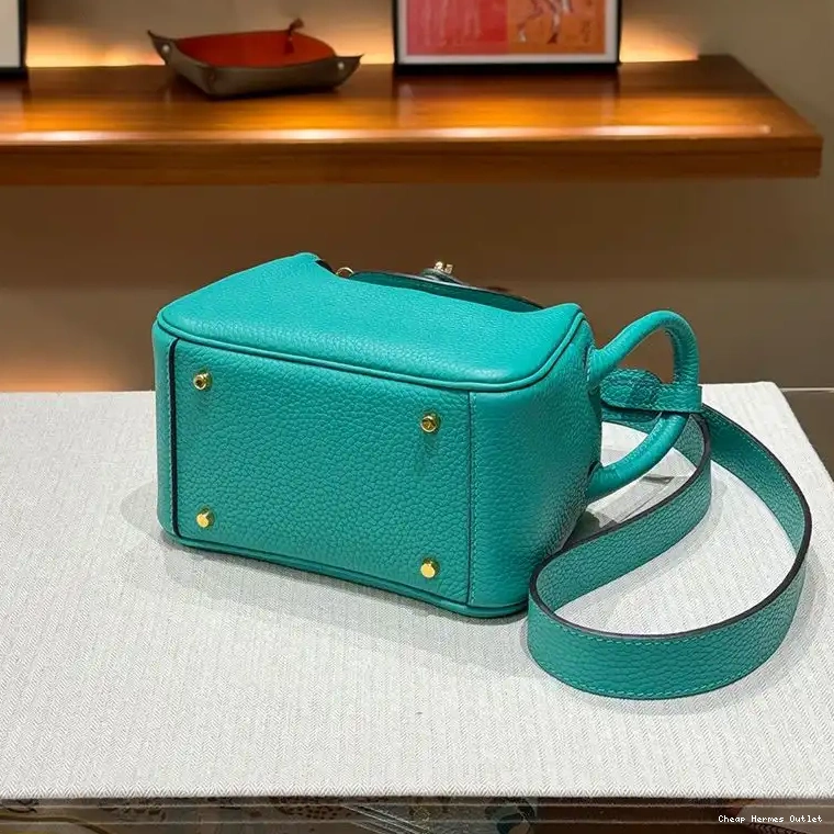 Affordable Togo Teal Mini Gold Hermes Hardware Bag Leather In Lindy 0213