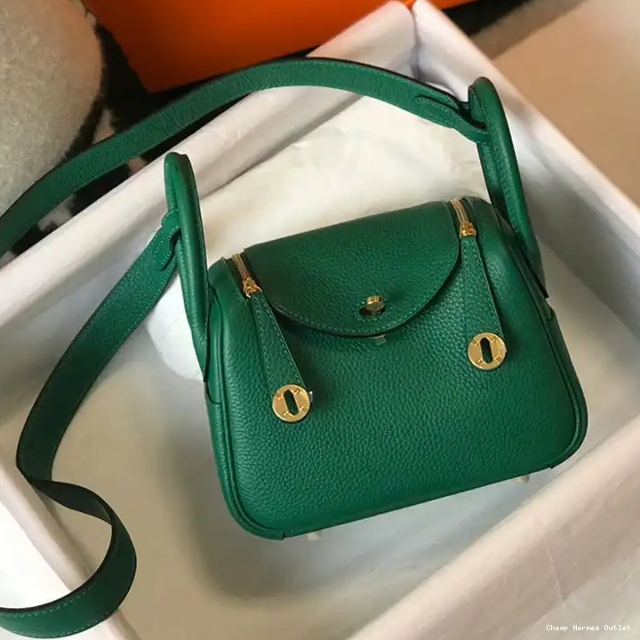 Affordable Togo Hardware Leather Green Hermes Mini In Gold Lindy Bag 0225