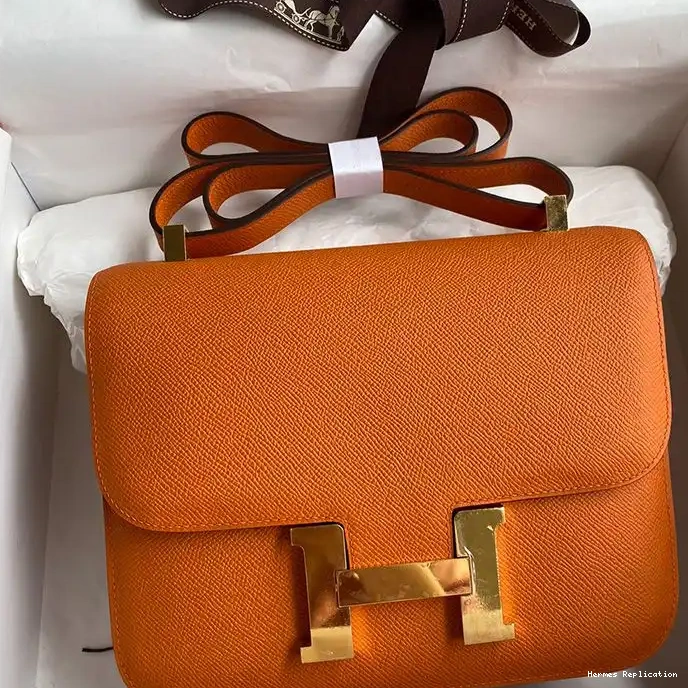 Affordable Leather Hermes Constance Orange Gold Epsom Bag In Hardware 0227