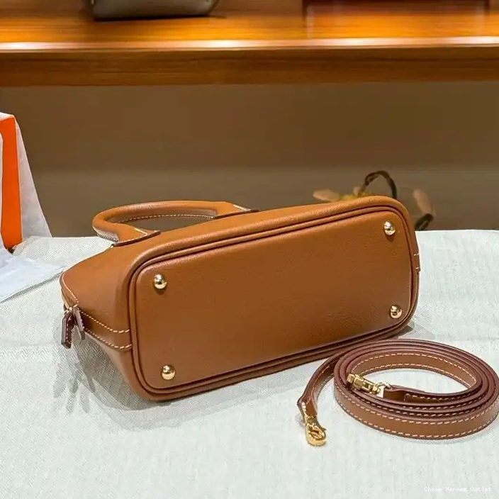 Affordable Brown Hermes Gold Mini In Chevre Leather Bag Hardware Bolide 0210