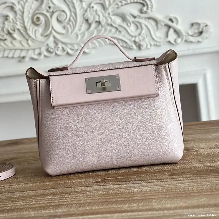 Affordable 24 In Pink Bag 24 Palladium Leather Mini Light Evercolor Hermes Swift Hardware 0216