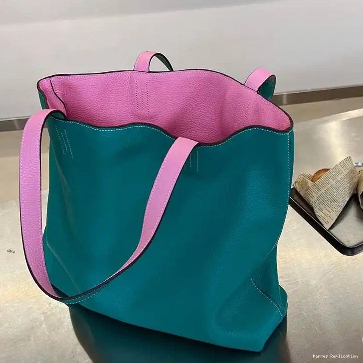 Cheap Leather Pink In Hermes Bag Teal Clemence Sens Double 0215