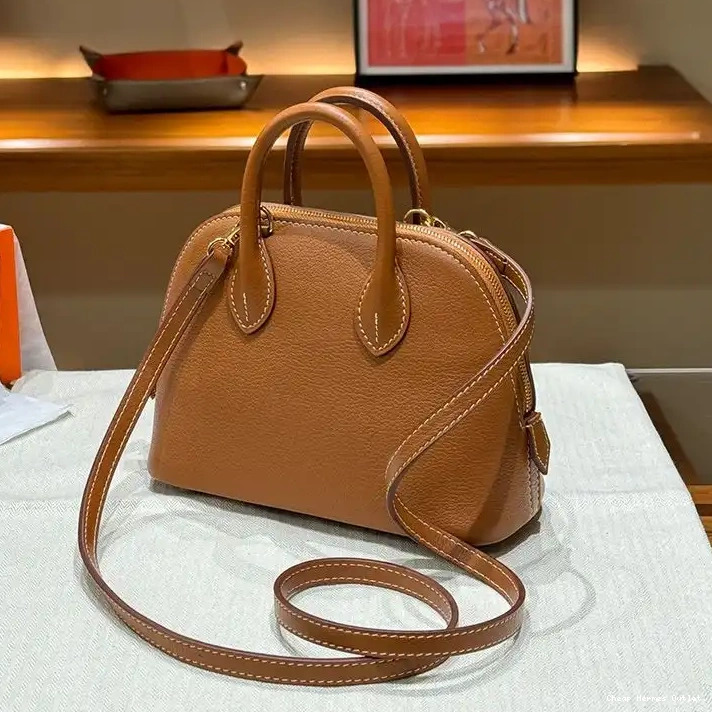 Affordable Gold Bolide Chevre Leather Mini In Brown Hardware Bag Hermes 0213