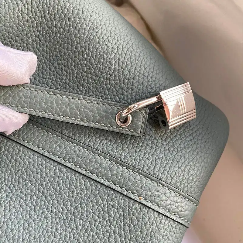 Affordable Hermes Picotin Lock Bag Clemence Leather Gold Palladium Hardware In Almond Green 0205