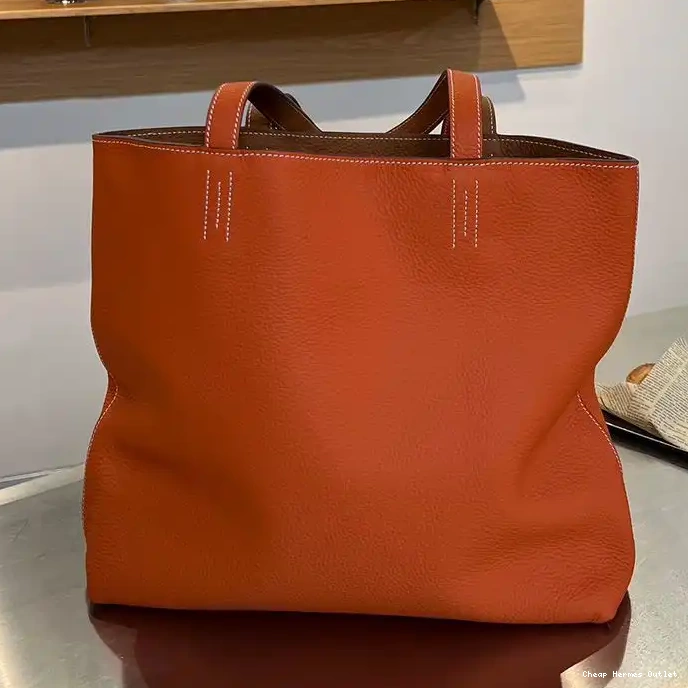 Affordable Orange Clemence In Leather Double Brown Bag Hermes Sens 0221