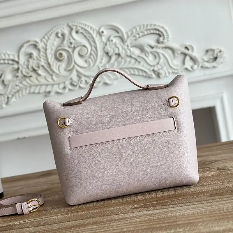 Affordable Hermes Mini 24 24 Bag Evercolor Swift Leather Gold Hardware In Light Pink 0205