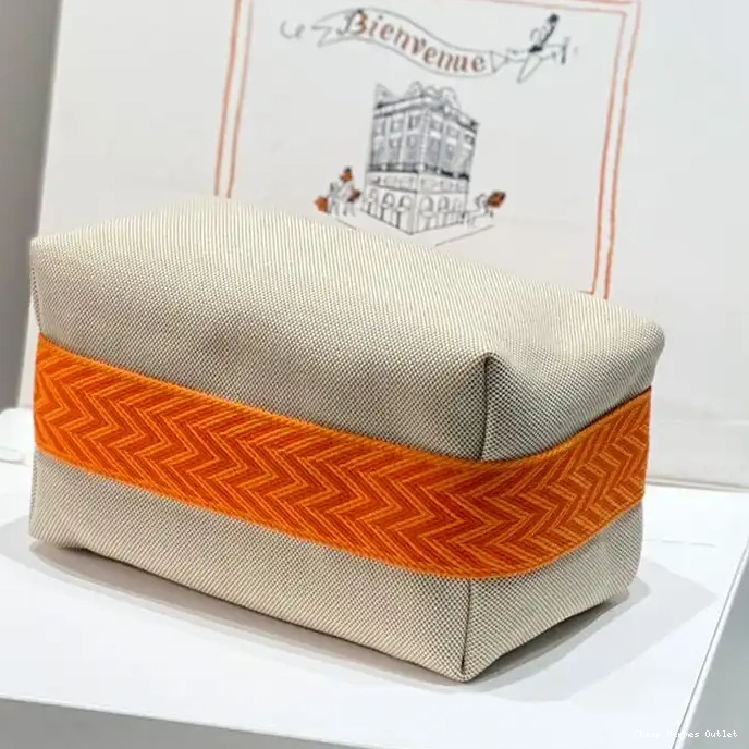 Affordable Trousse Case Canvas Hardware Hermes Bride-A-Brac Palladium Beige Orange In 0214