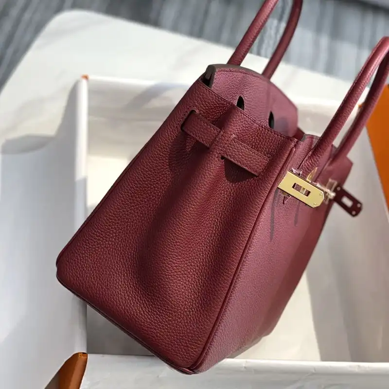 Cheap Hermes Birkin Bag Togo Leather Gold Hardware In Burgundy 0204