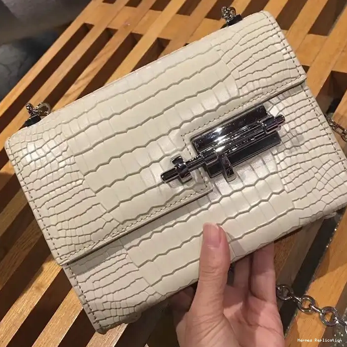 Cheap In Hermes Bag Mini Palladium Hardware Alligator Leather Beige Verrou Chaine 0220