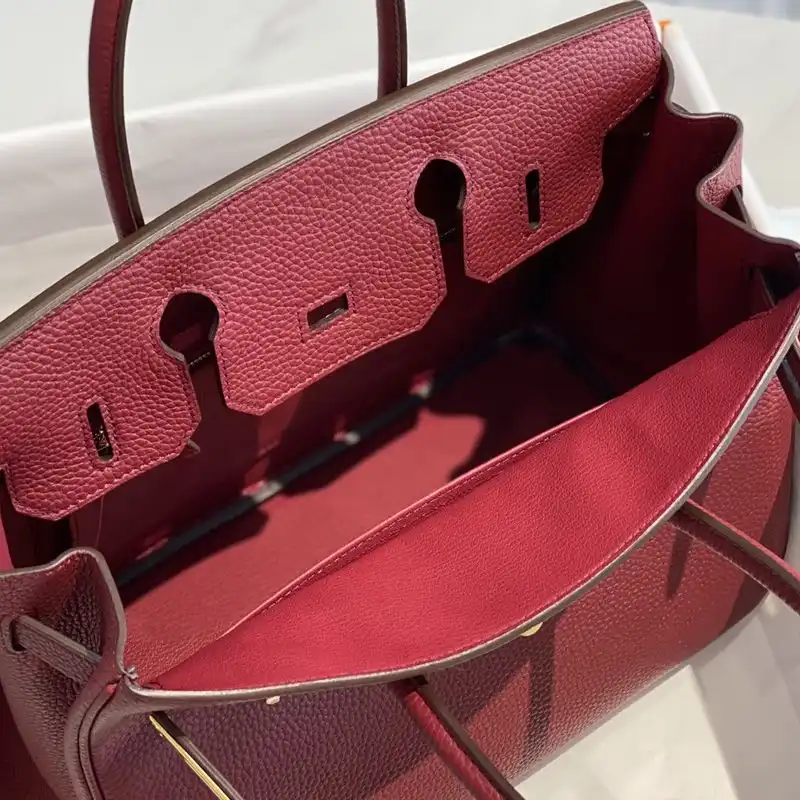 Cheap Hermes Birkin Bag Togo Leather Gold Hardware In Burgundy 0204