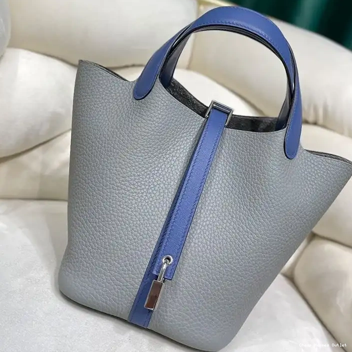 Affordable Clemence Hardware Blocking Lock Palladium Bag Picotin Leather Hermes Color In Grey 0221