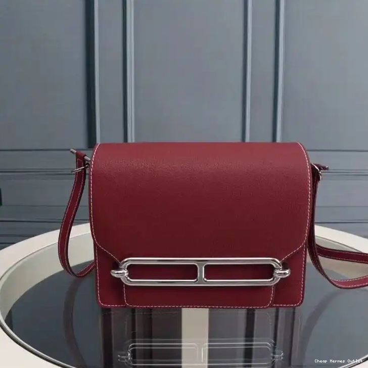 Affordable In Burgundy Leather Hardware Hermes Roulis Palladium Bag Epsom 0303