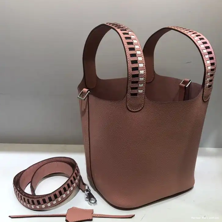 Affordable Lock Pink In Tressage Epsom Picotin Hardware Leather Hermes Bag Palladium 0304