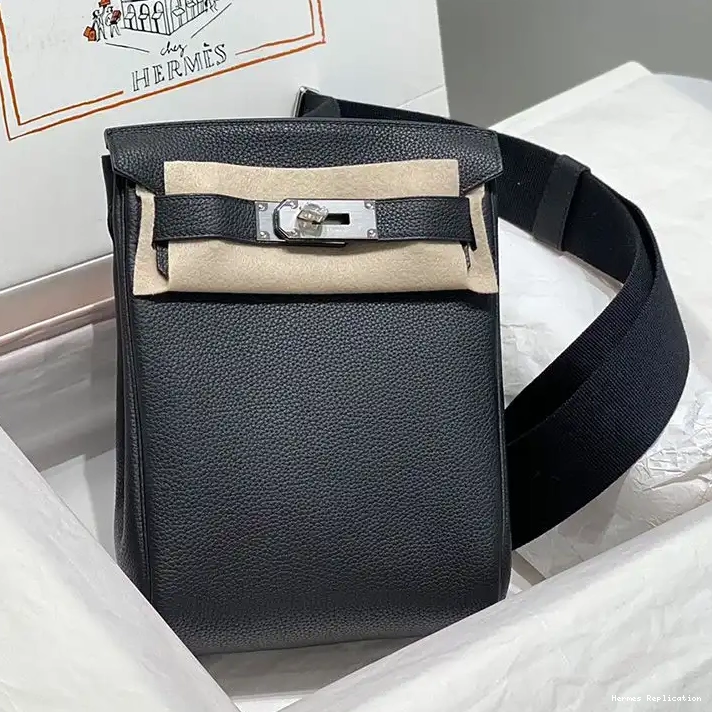 Affordable PM Leather a Hermes In Black Palladium Hac Togo Dos Hardware Backpack 0303