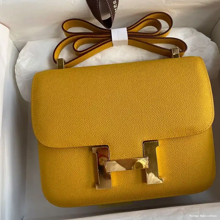 Cheap Bag In Leather Constance Hardware Yellow Epsom Gold Hermes 0306