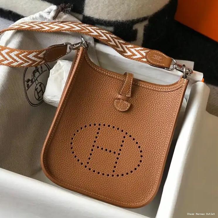 Affordable Brown Leather In Evelyne Hardware Bag Hermes Mini Palladium Clemence 0303