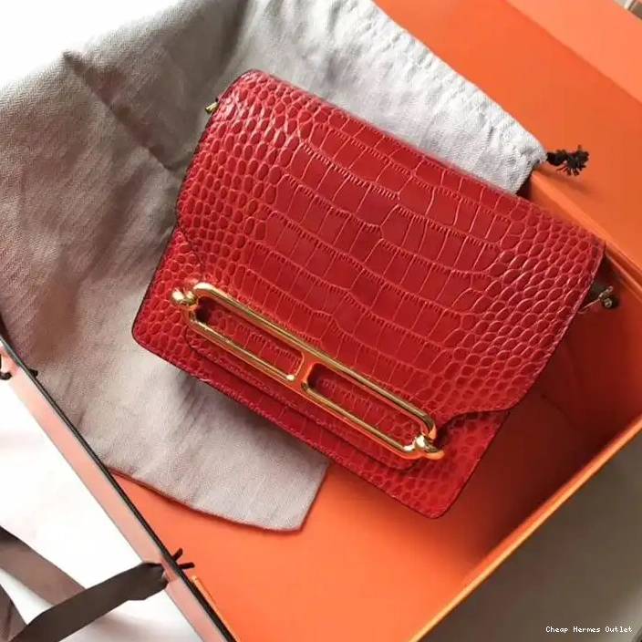 Affordable Gold Roulis Bag In Leather Red Alligator Hermes Hardware 0304