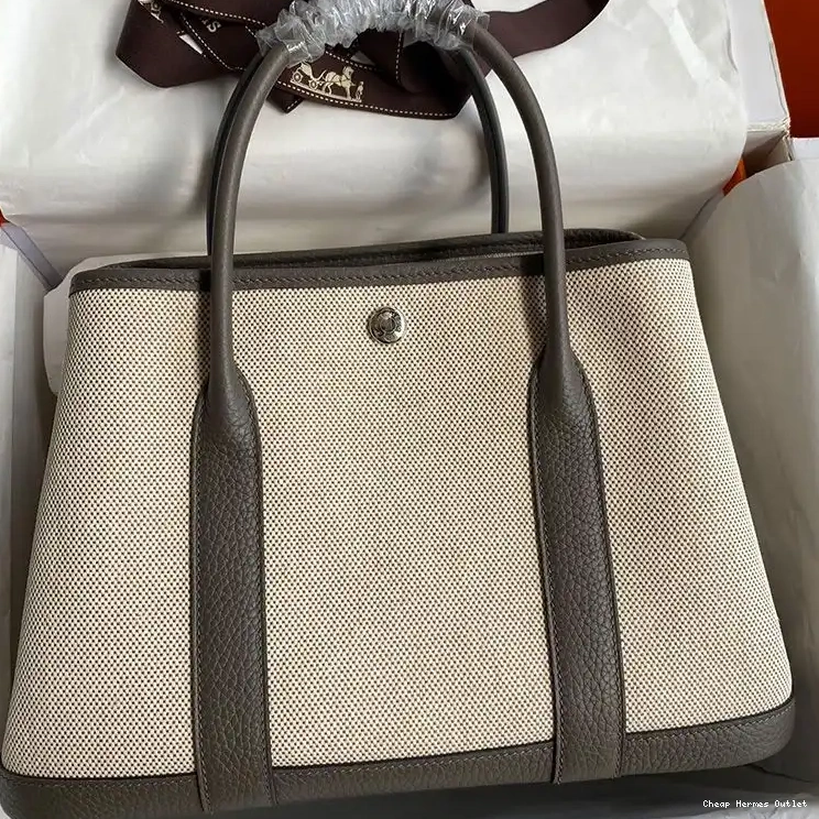 Affordable Canvas Party Hermes Etain Bag Grey Palladium In Garden Hardware 0308