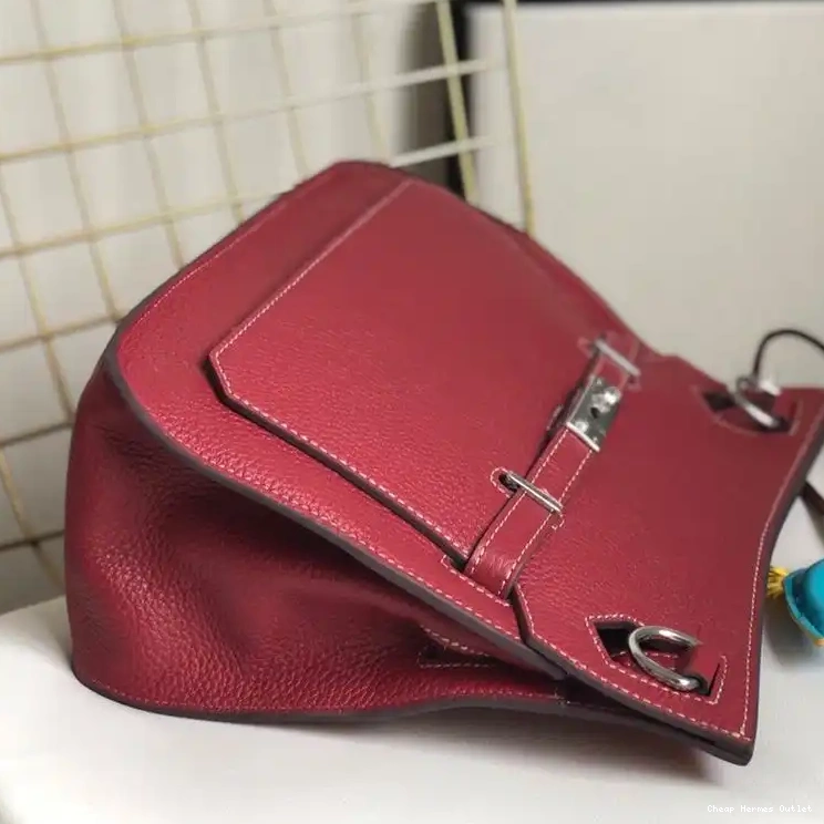 Affordable Clemence Jypsiere Hardware Hermes Palladium In Bag Burgundy Leather 0301