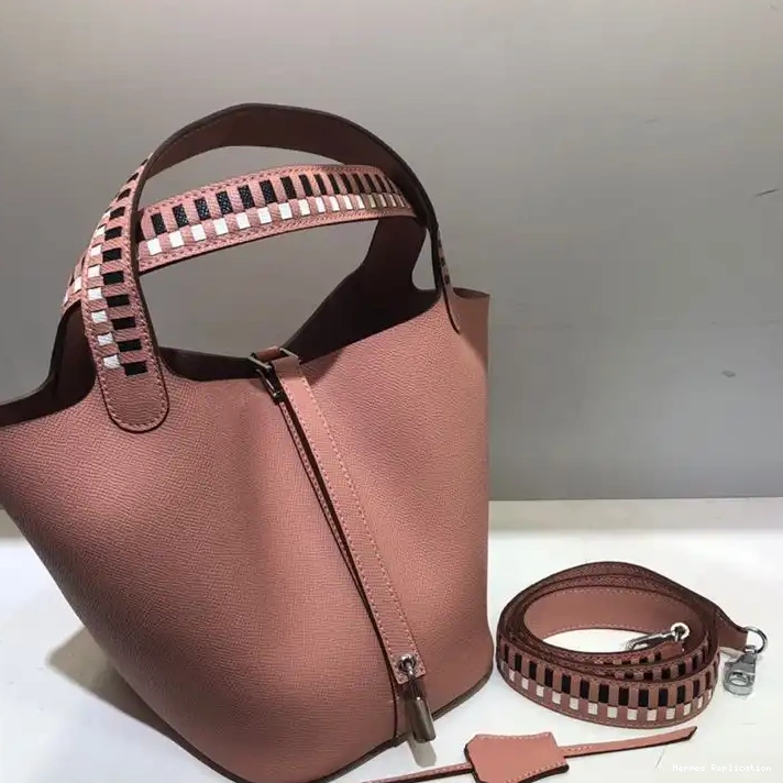 Affordable Lock Pink In Tressage Epsom Picotin Hardware Leather Hermes Bag Palladium 0304