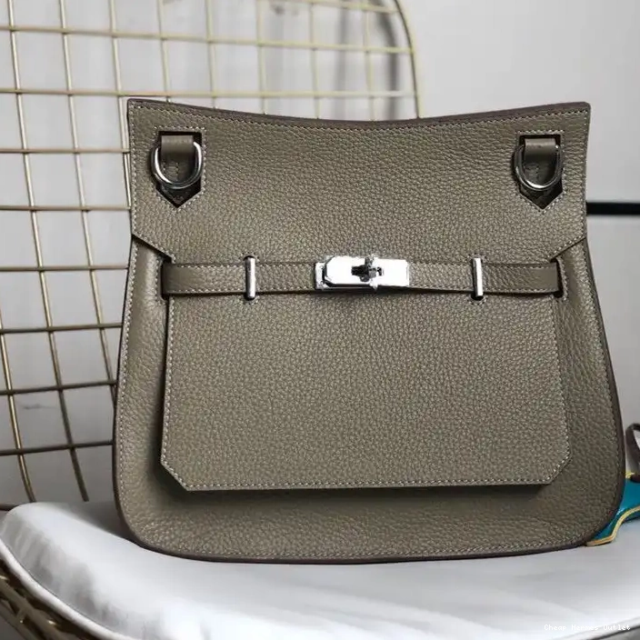 Affordable Bag Leather Hermes Hardware Jypsiere Clemence In Palladium Khaki 0301