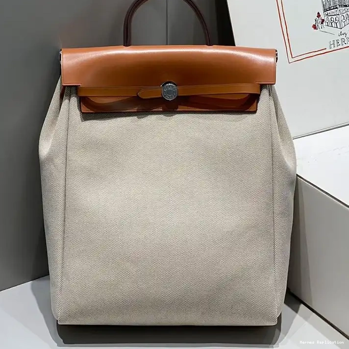 Affordable A Hermes Backpack Palladium Dos Zip Beige In Canvas Brown Herbag Hardware 0303