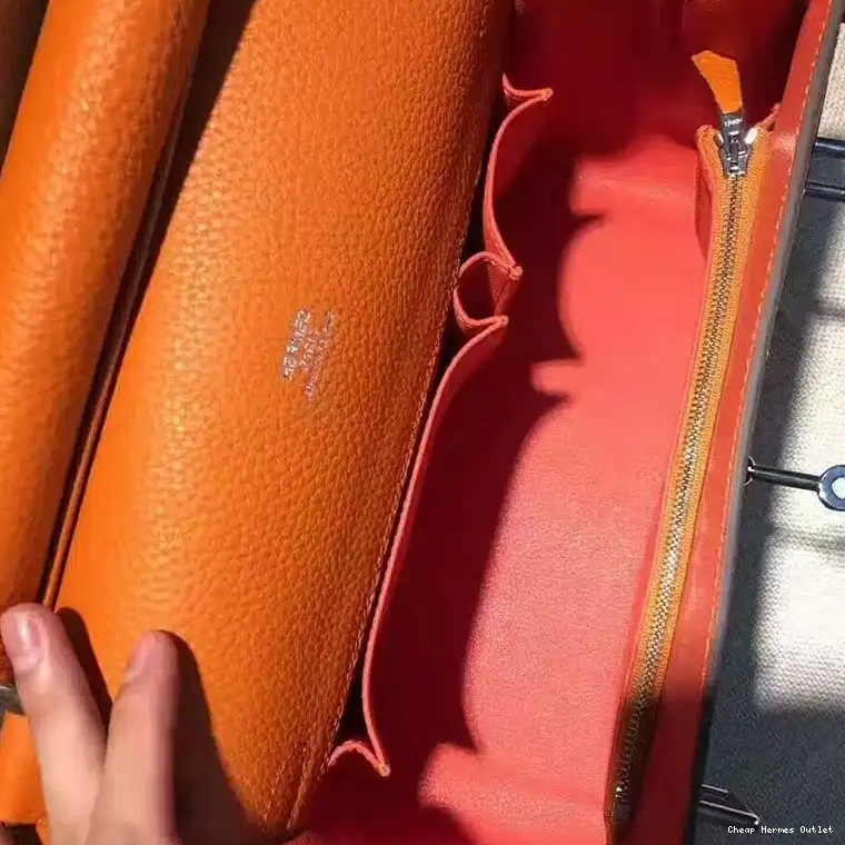 Affordable In Hermes Jypsiere Palladium Bag Hardware Orange Clemence Leather 0302