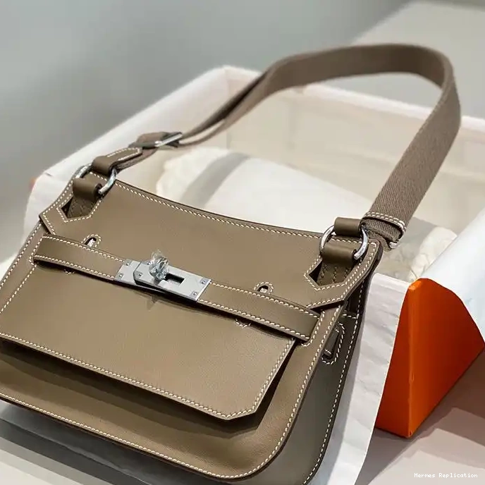 Affordable Leather Clemence Mini Jypsiere Hermes In Khaki Palladium Hardware Bag 0307